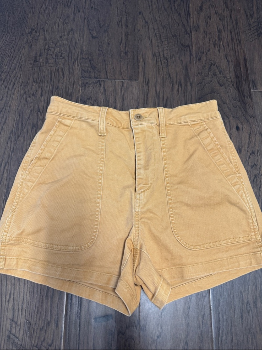Classic High-Waist Women's Shorts in Mustard